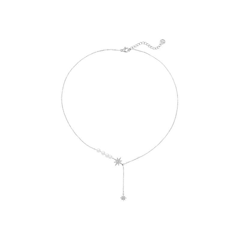 Damen funkelnde Handkette mit Perlen und Sternen Anhänger Shop Nory