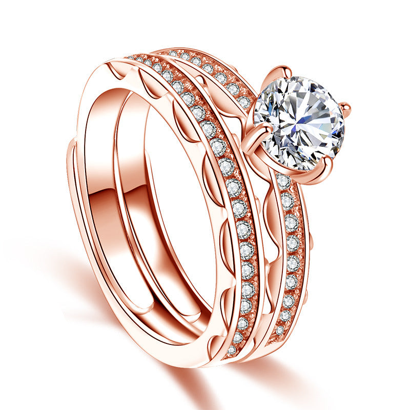 Damen Verlobungsring mit funkelndem Solitär und luxuriösen Zirkonia-Details Shop Nory