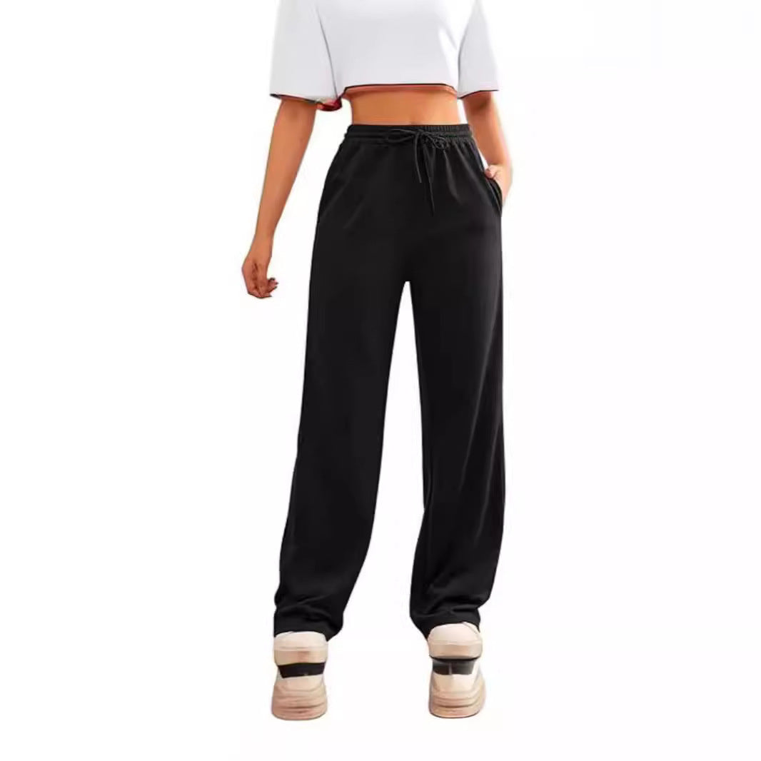 Damen nan fließende Relax-Palazzohose mit hohem Komfortbund, Kordelzug und seitlichen Einschubtaschen Shop Nory