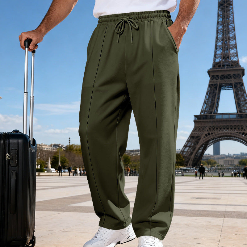 Herren Weite Travel-Loungehose mit Bügelfalte, elastischem Tunnelzug und seitlichen Eingrifftaschen Shop Nory