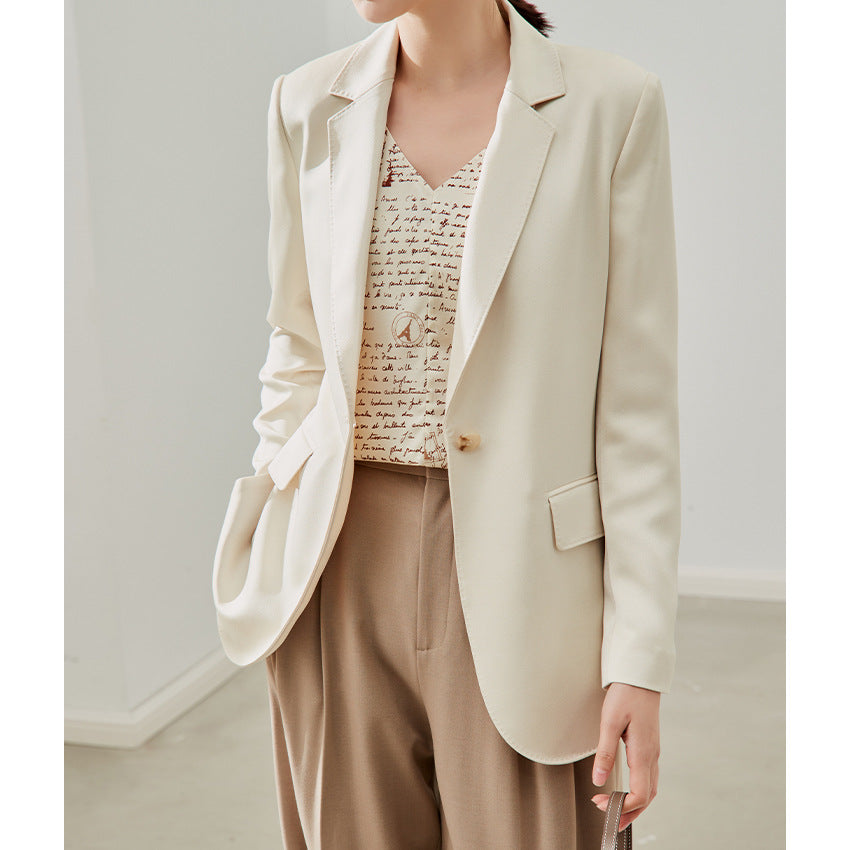 Damen taillierter leichter Ein-Knopf-Blazer mit Pattentaschen Shop Nory