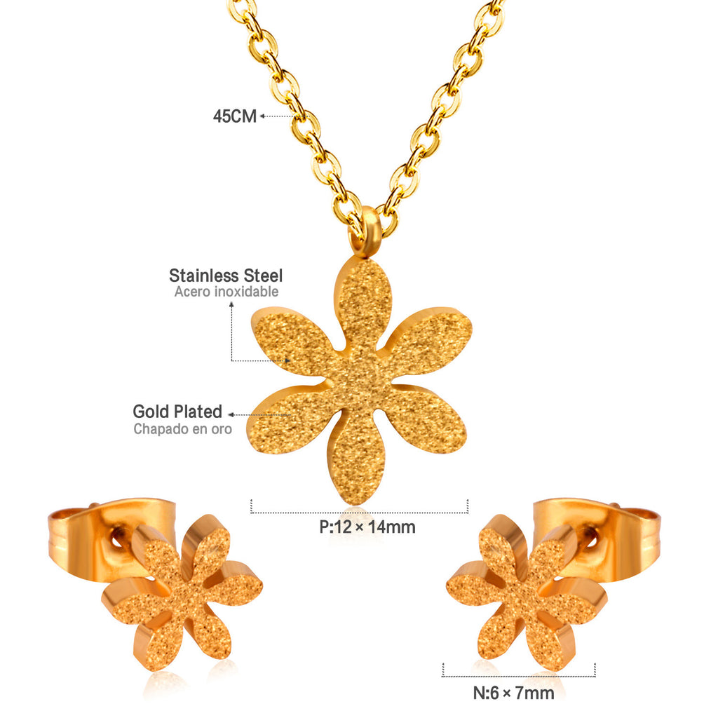 Damen Schmuckset mit elegantem Blumenanhänger und passenden Ohrsteckern Shop Nory