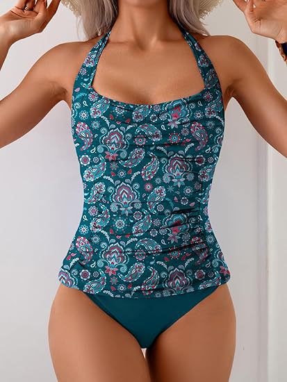 Damen Tankini Badeanzug mit femininem Schnitt und raffinierten Rüschen