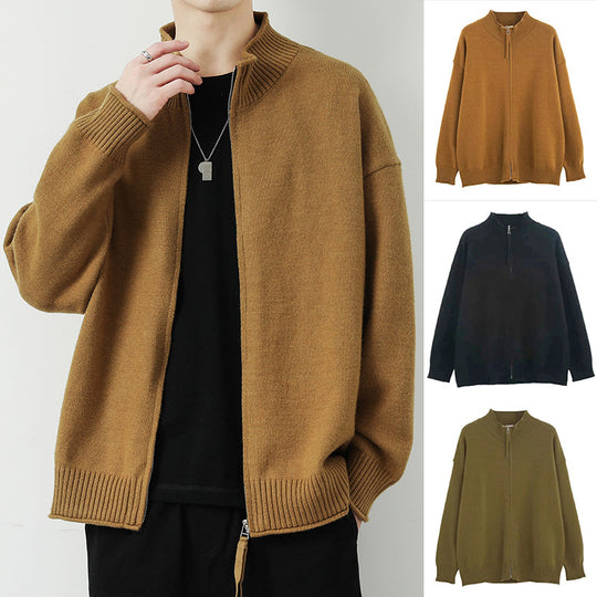 Damen Freizeit Strickjacke mit hohem Kragen und Reißverschluss Shop Nory