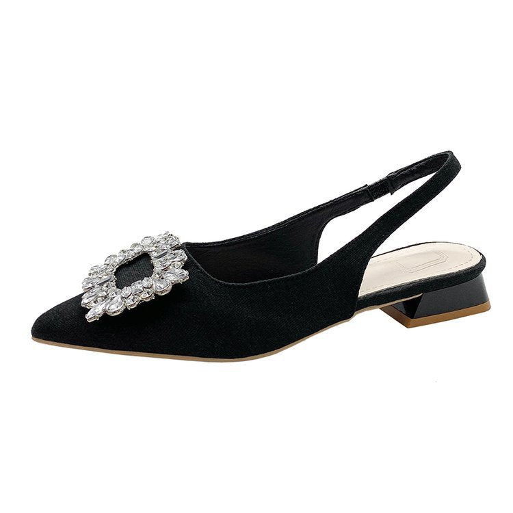 Damen Slingback-Pumps mit funkelndem Strassakzent