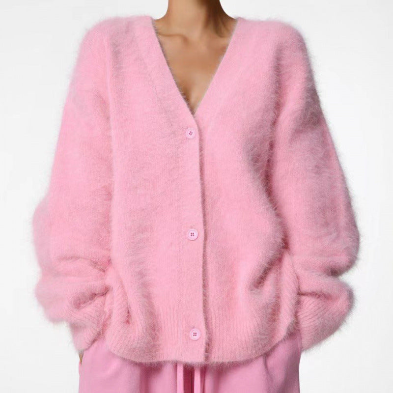Damen Flauschiger Oversized Cardigan