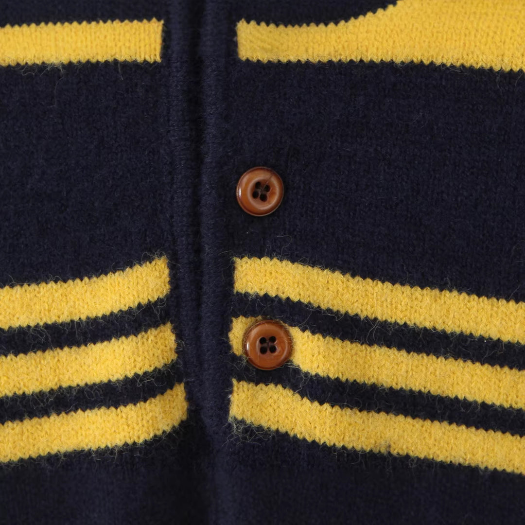 Damen Oversize Polokragen-Strickpullover mit mehrfarbigen Streifen und Rippbündchen Shop Nory