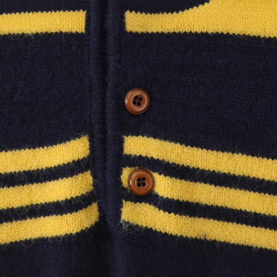 Damen Oversize Polokragen-Strickpullover mit mehrfarbigen Streifen und Rippbündchen Shop Nory