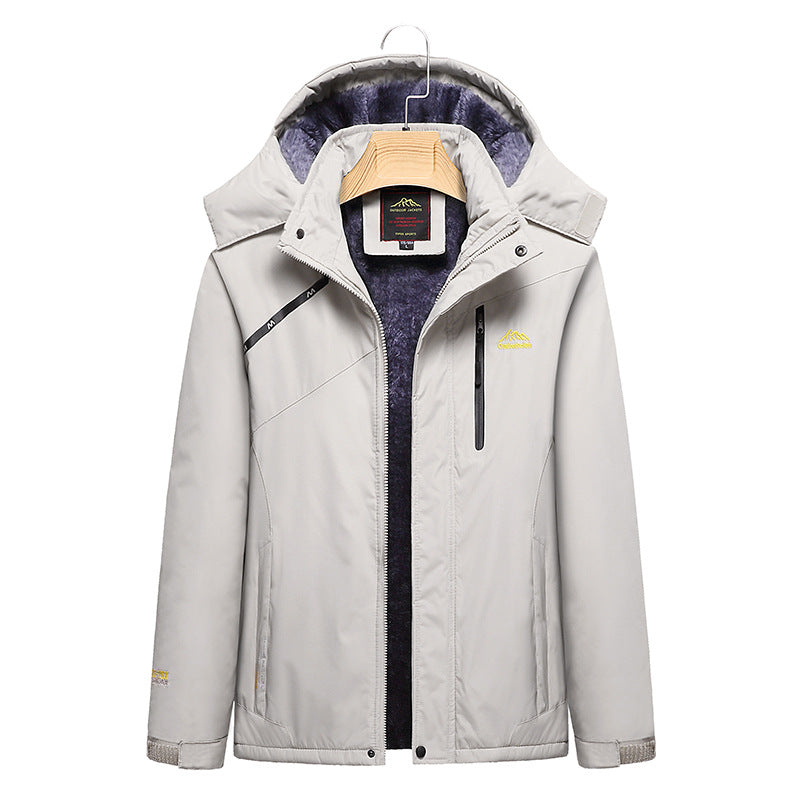 Damen Wattierte Winterjacke mit Fleece‑Innenfutter, abnehmbarer Kapuze und wasserdichter Softshell-Außenlage Shop Nory