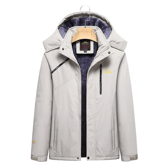 Damen Wattierte Winterjacke mit Fleece‑Innenfutter, abnehmbarer Kapuze und wasserdichter Softshell-Außenlage Shop Nory
