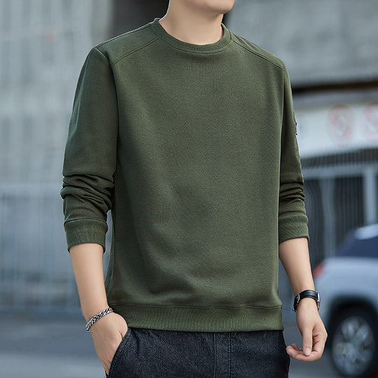 Herren Minimalistisches Sweatshirt mit Raglanärmeln und Reißverschluss-Ärmeltasche Shop Nory