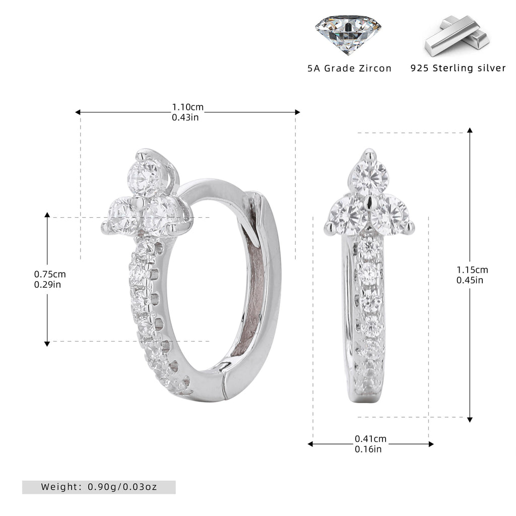 Damen Ohrhänger mit glitzerndem Zirkonmotiv und hochwertigem 925 Sterling Silber Shop Nory