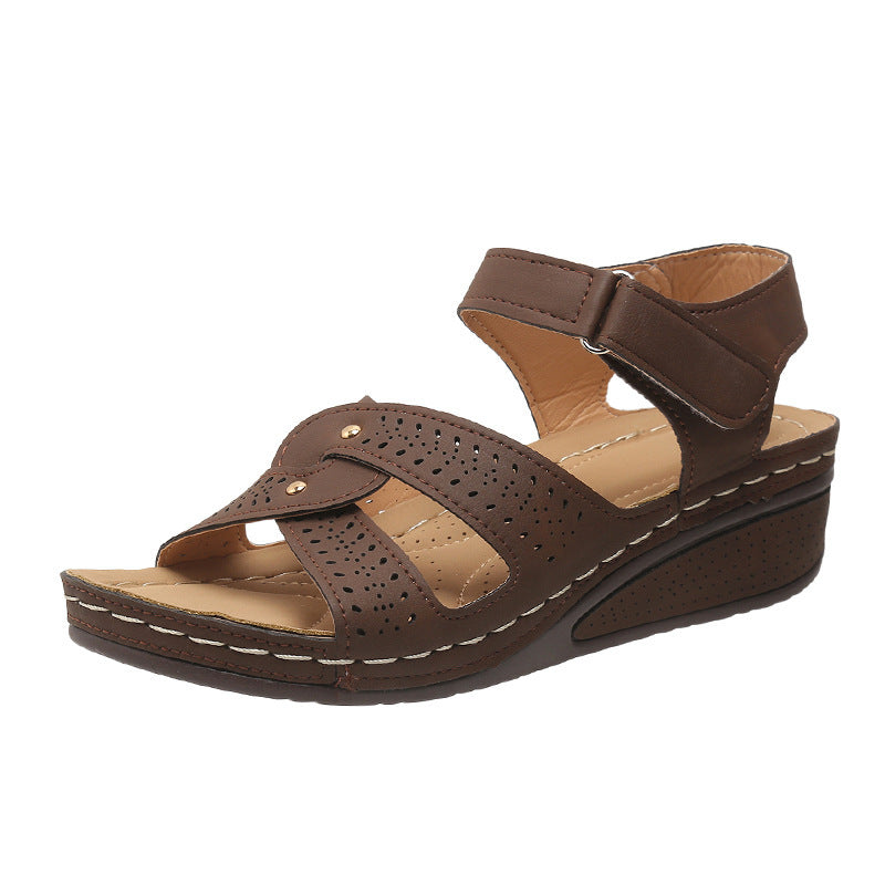 Damen Bequeme Riemchen-Sandalen mit verstellbarem Klettverschluss und anatomischem Fußbett