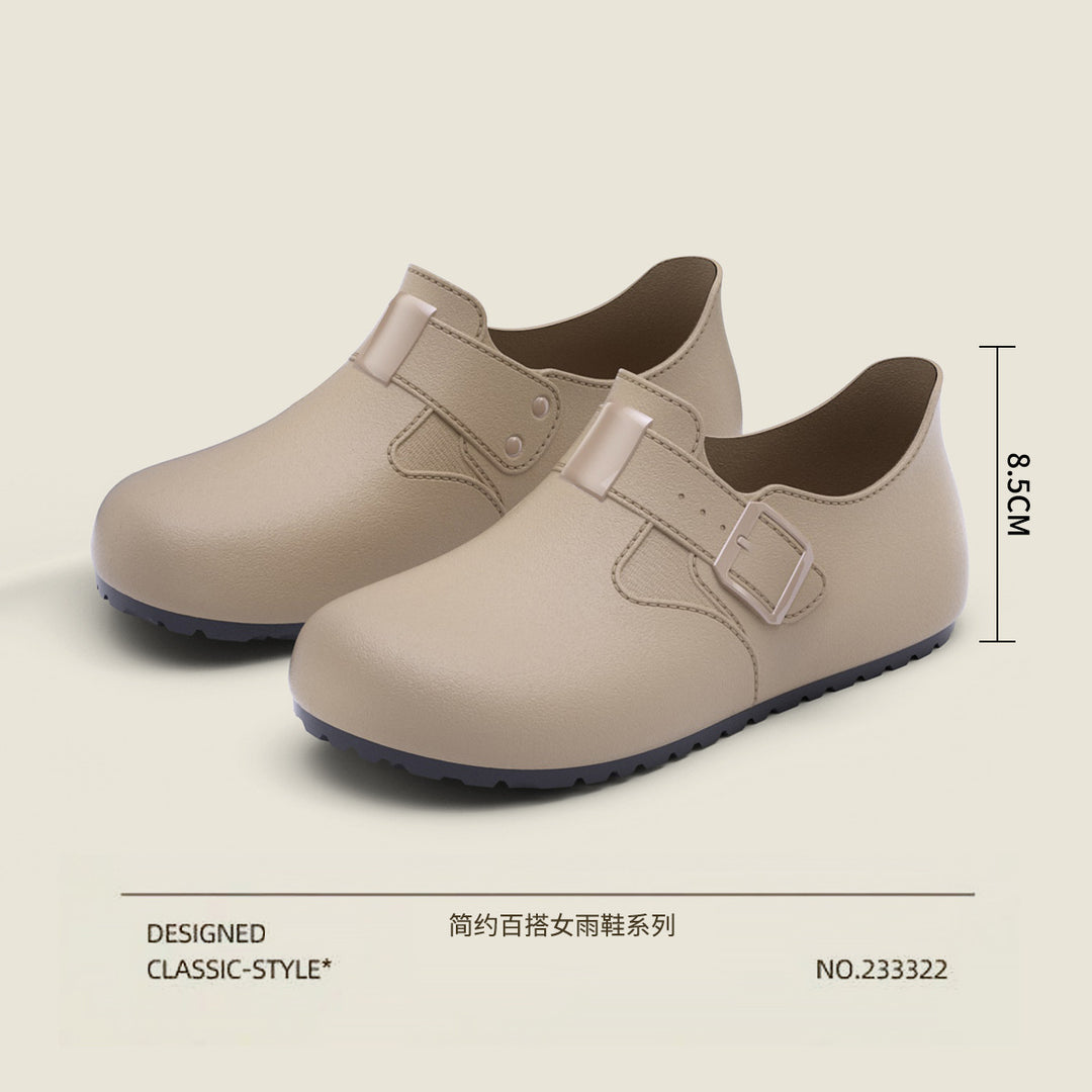 Damen Minimalistische Regen-AnklShop Noryoots mit verstellbarer Schnallenlasche Shop Nory