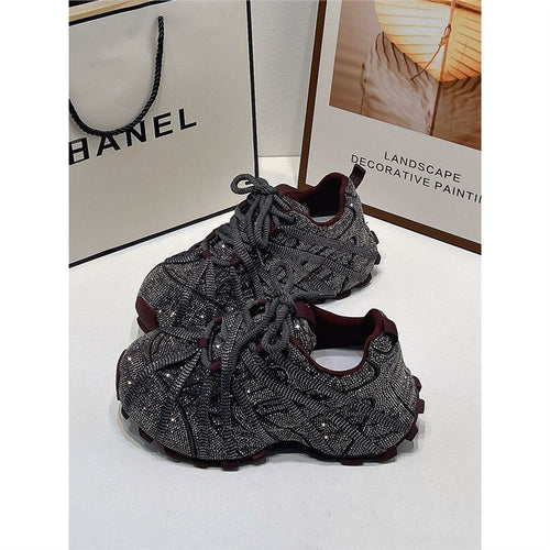 Damen Glamouröse kristallbesetzte Chunky-Sneaker mit skulpturierter Sohle Shop Nory