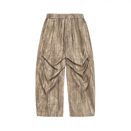 Unisex Weite Cropped-Hose mit asymmetrischen Lageinsätzen, elastischem Bund und beschichteter Struktur Shop Nory