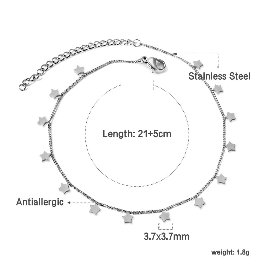 Damen Halskette mit glänzendem Sternanhänger aus hochwertigem Edelstahl und goldplattierter Oberfläche Shop Nory