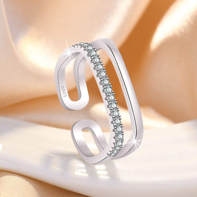 Damenring mit schickem Zirkonia-Besatz und elegantem Design Shop Nory