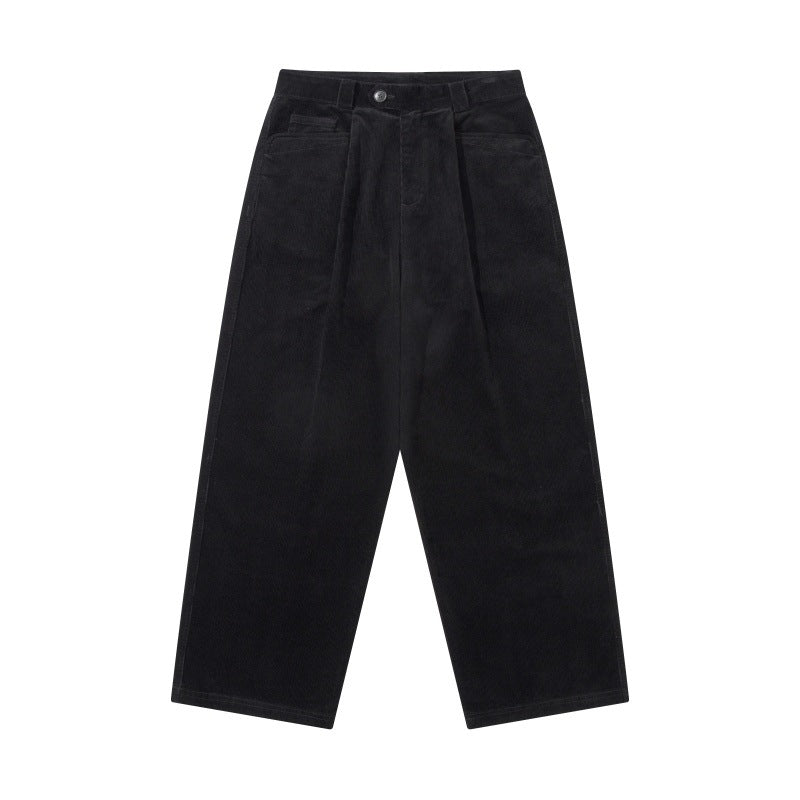Herren Weite Cordhose mit Bundfalten, hoher Taille und geradem Bein Shop Nory