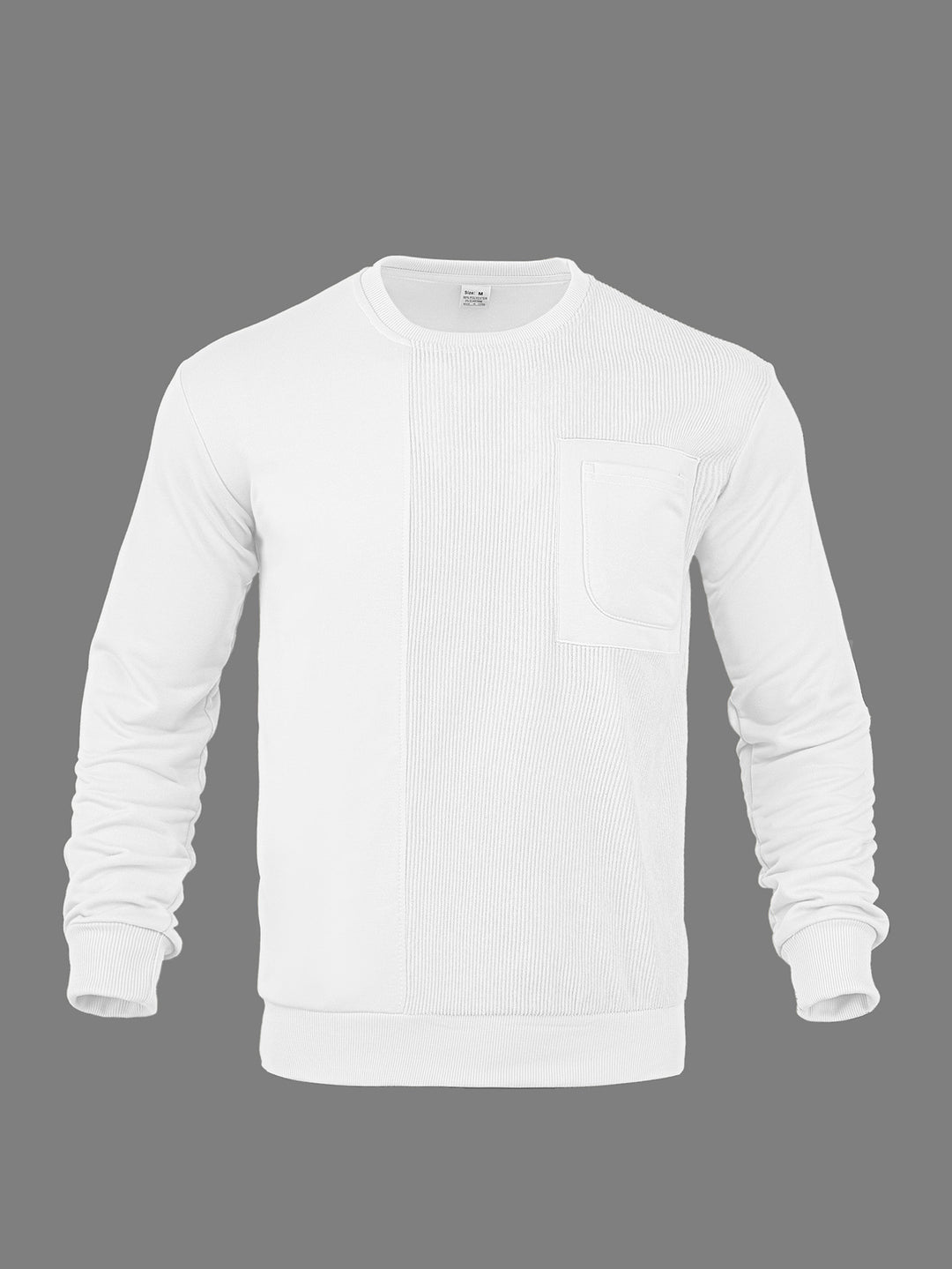 Herren Langärmeliges Struktur-Sweatshirt mit Brusttasche und Rippdetail Shop Nory