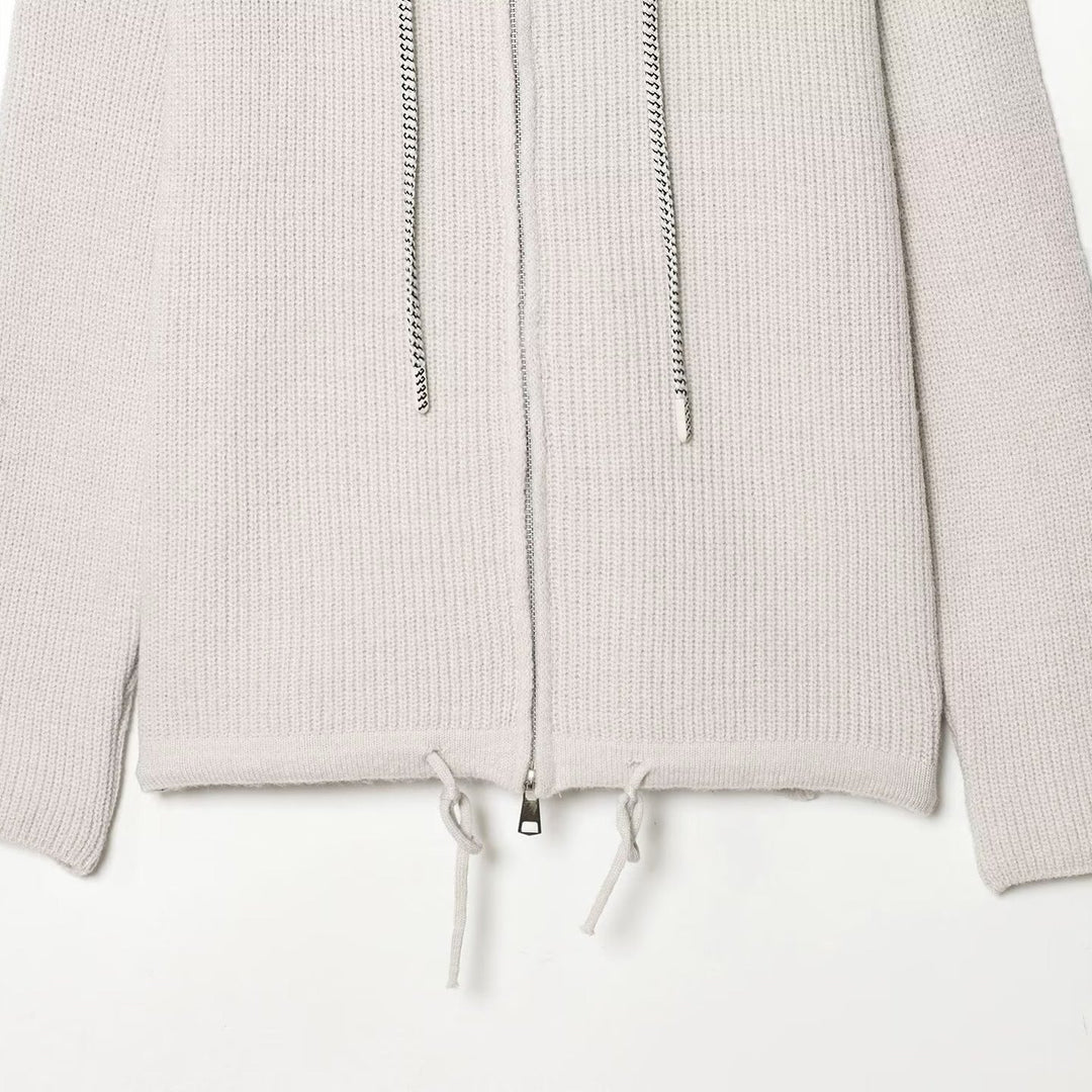Damen Grobstrick-Kapuzenjacke mit Reißverschluss und Kordelzug Shop Nory