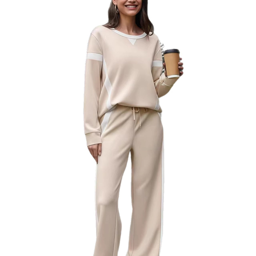 Damen Lounge-Set aus weichem Jersey mit weitem Bein und Kontraststreifen Shop Nory