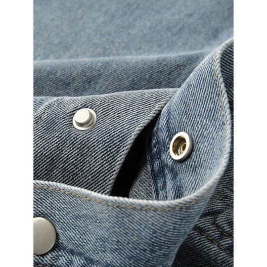 Herren Overshirt-Jacke aus gewaschenem Denim mit Druckknopfleiste und Relaxed-Schnitt Shop Nory