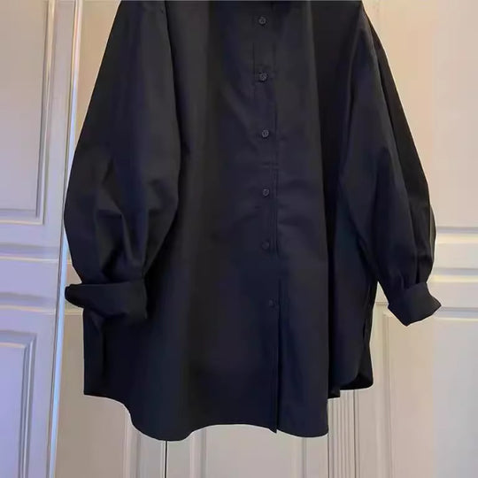 Damen Lässige Baumwollbluse mit Puffärmeln Shop Nory