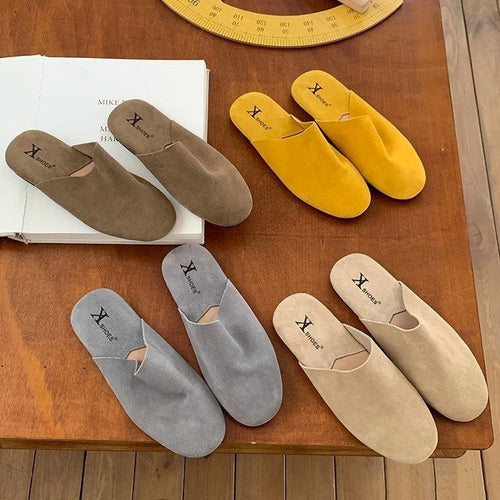 Damen Komfortable Slipper aus hochwertigem Wildleder
