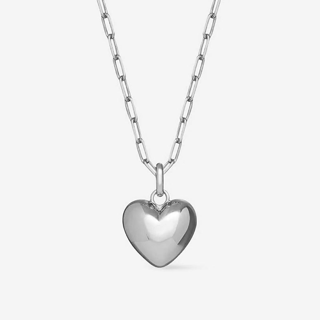 Damen Halskette mit glänzendem Herzanhänger und robuster Gliederkette Shop Nory