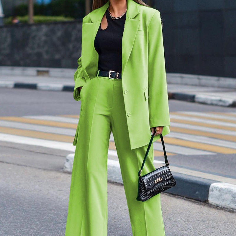 Damen Oversized Blazer und Weite Hose Kombination Shopnory