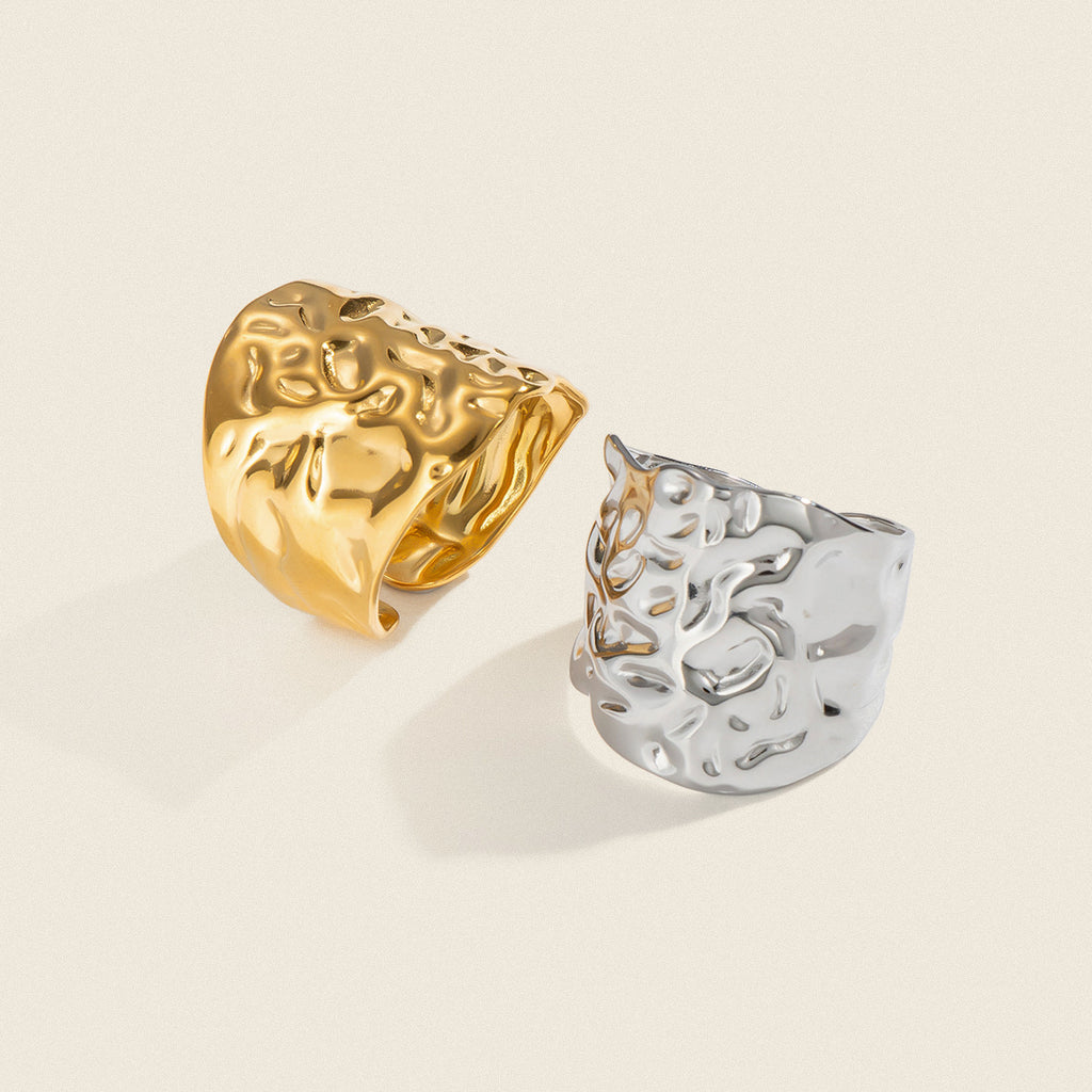 Unisex-Ring mit modernem Wellenmuster aus Edelstahl Shop Nory