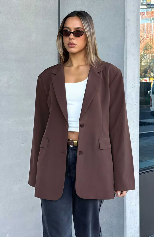 Damen Oversized Blazer aus weichem Wollmix