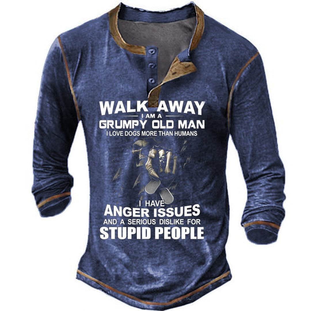 Herren Langarmshirt mit originellem Spruchdesign Shopnory