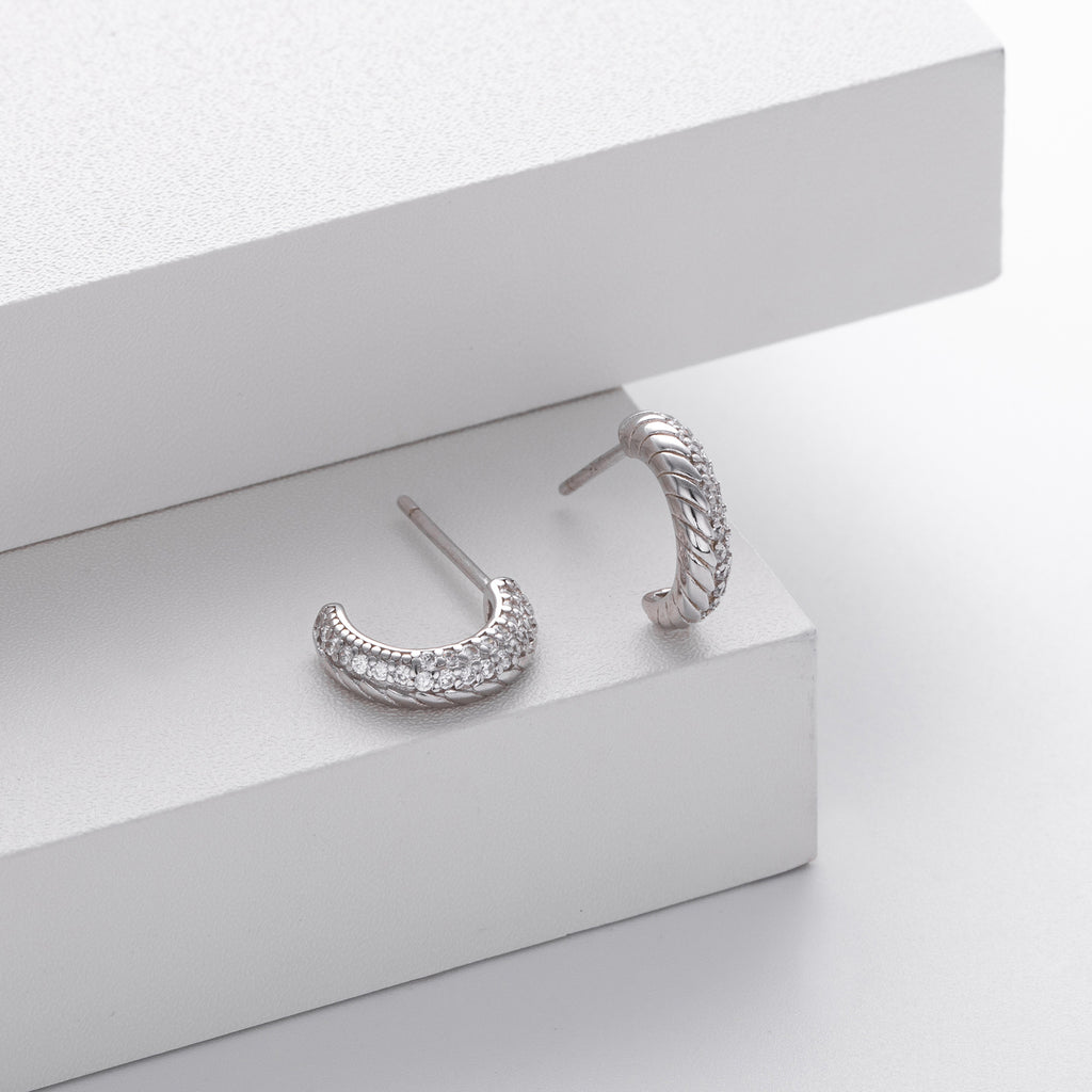 Damen Ohrhänger mit eleganter Zirkon-Verzierung aus hochwertigem 925 Sterling Silber Shop Nory