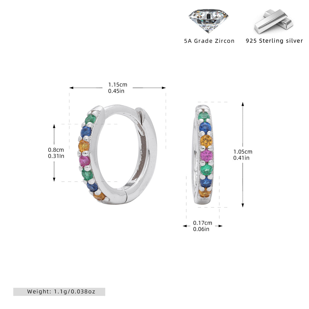 Damen Creolen mit buntem Zirkonbesatz aus hochwertigem 925 Sterling Silber Shop Nory