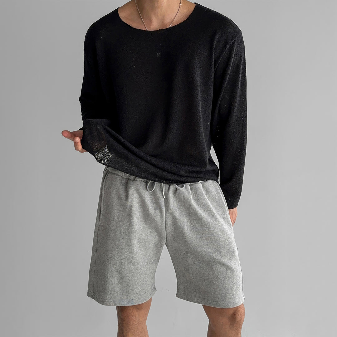 Herren Lässiges Rundhalsshirt mit leichtem Stoff Shop Nory