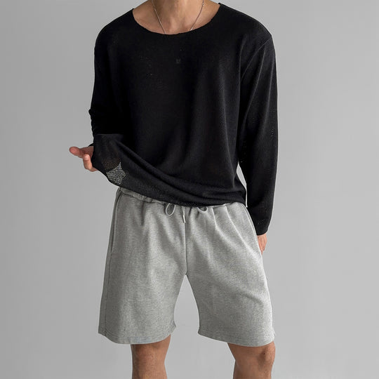 Herren Lässiges Rundhalsshirt mit leichtem Stoff Shop Nory