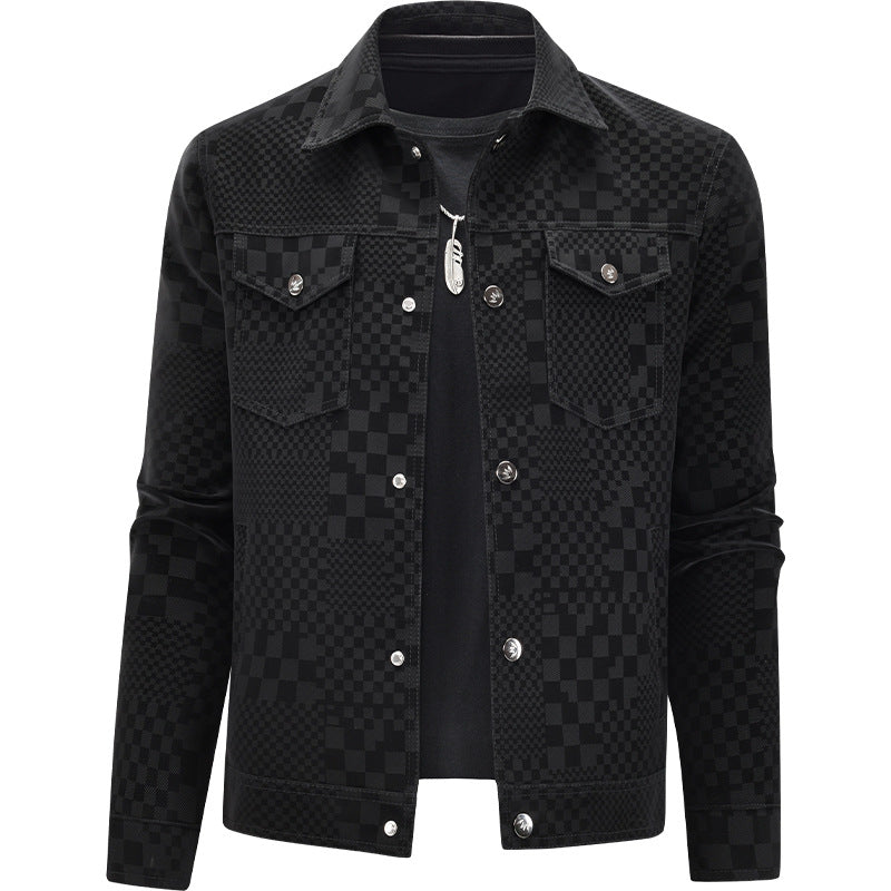 Herren Modische Steppjacke mit einzigartigem Karomuster Shop Nory