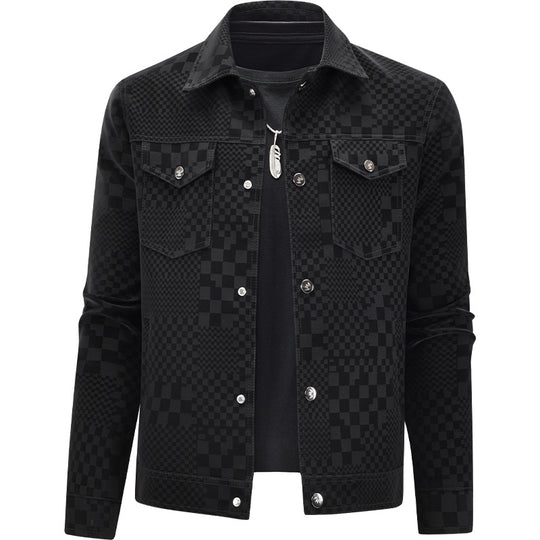 Herren Modische Steppjacke mit einzigartigem Karomuster Shop Nory