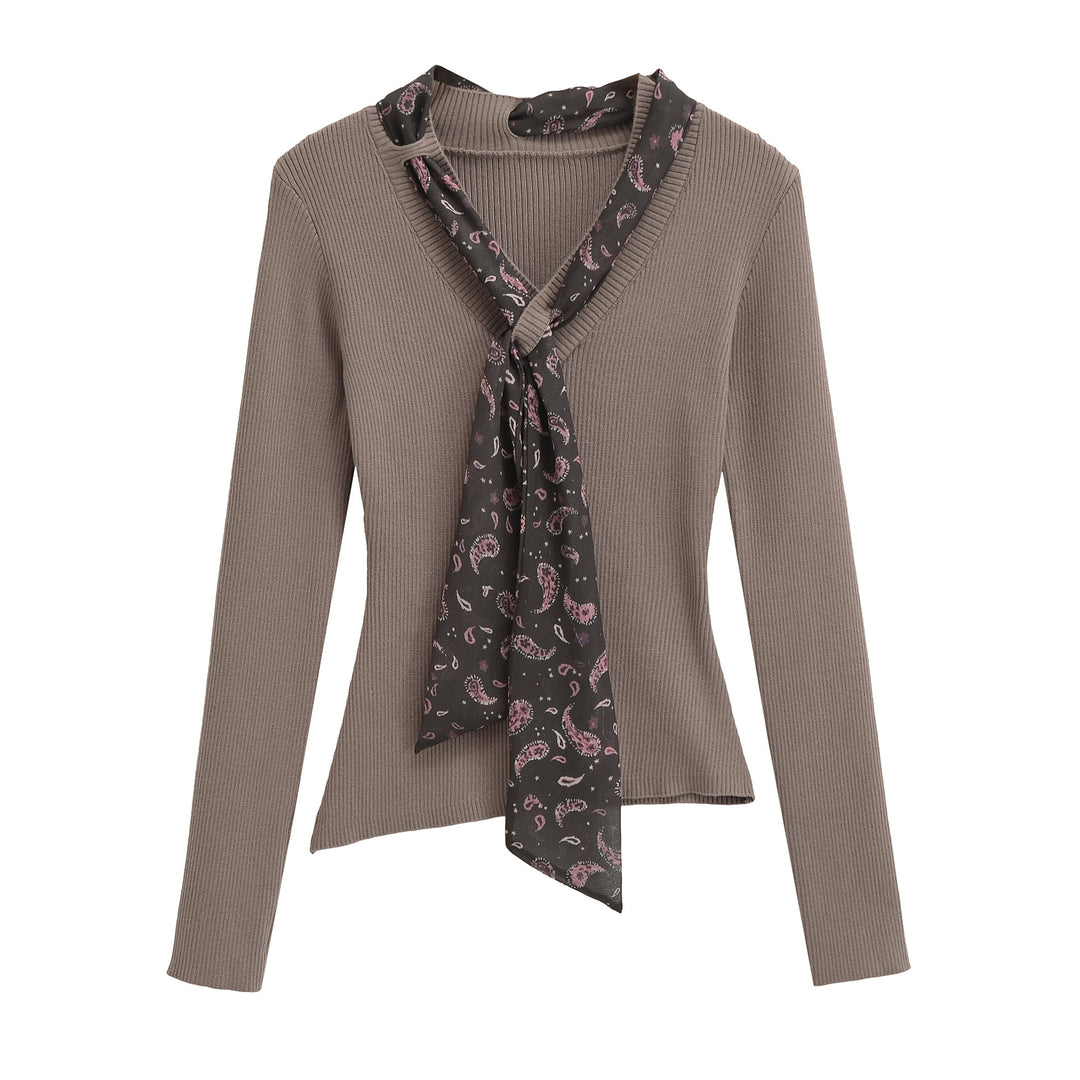 Damen Feinstrickpullover mit eingefädeltem Paisley-Schal Shop Nory