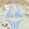 Damen Triangel-Bikini mit verstellbaren Bändern und rippierter Textur