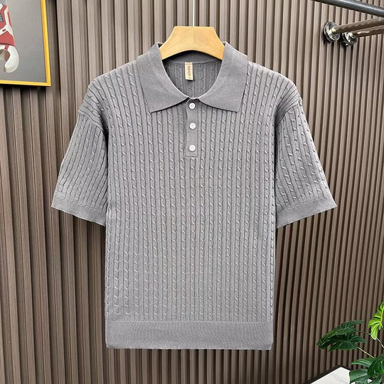 Herren Modisches Strick-Polohemd mit strukturiertem Design Shop Nory