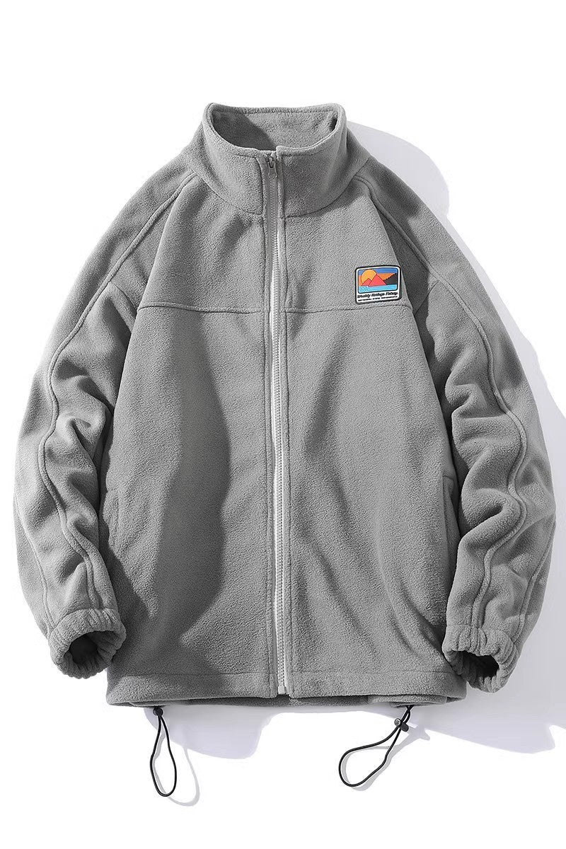 Herren Fleecejacke mit hohem Kragen und praktischen Taschen
