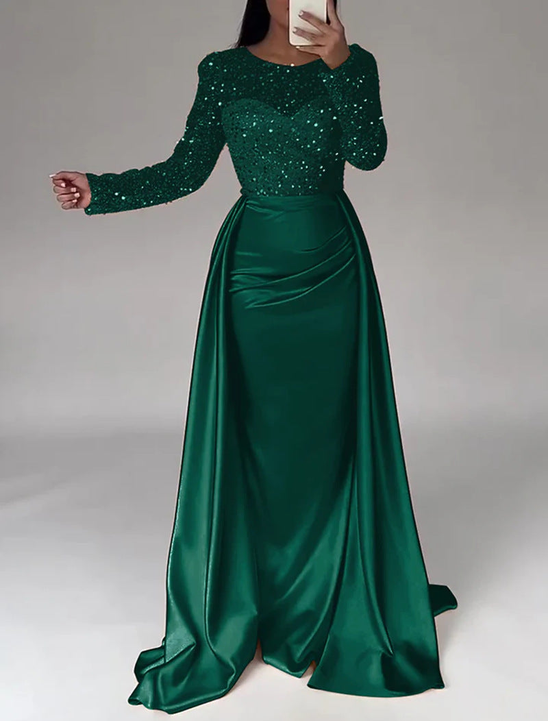 Damen Elegantes Abendkleid mit Glitzerdetails und fließendem Stoff
