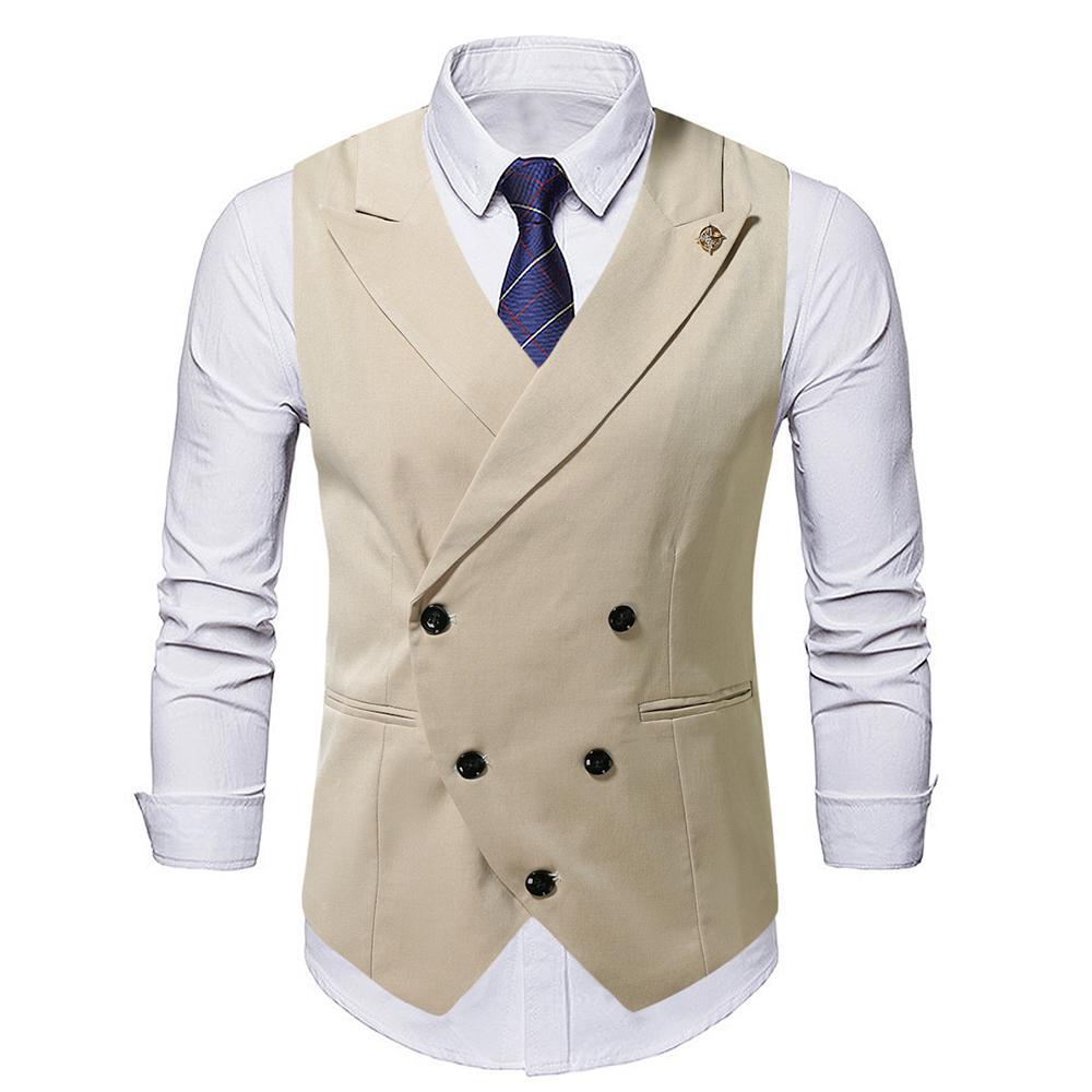 Herren doppelreihige Anzugweste mit Spitzenrevers, schlanker Silhouette und feiner Innenverarbeitung Shop Nory
