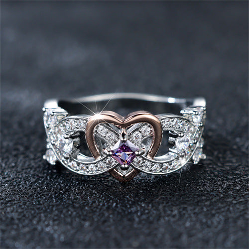 Damen Ring mit herzförmigem Design und funkelnden Zirkonia-Elementen Shop Nory