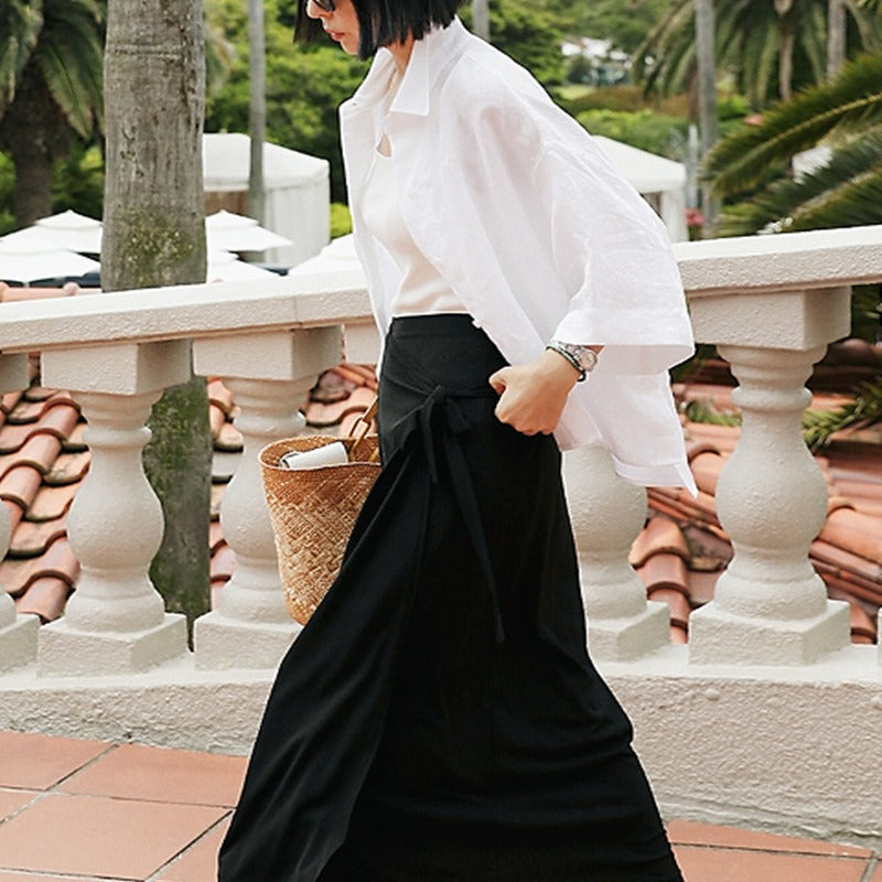 Damen Leichtes Oversize-Hemd aus Leinenmix mit kastiger Silhouette und asymmetrischem Saum Shop Nory
