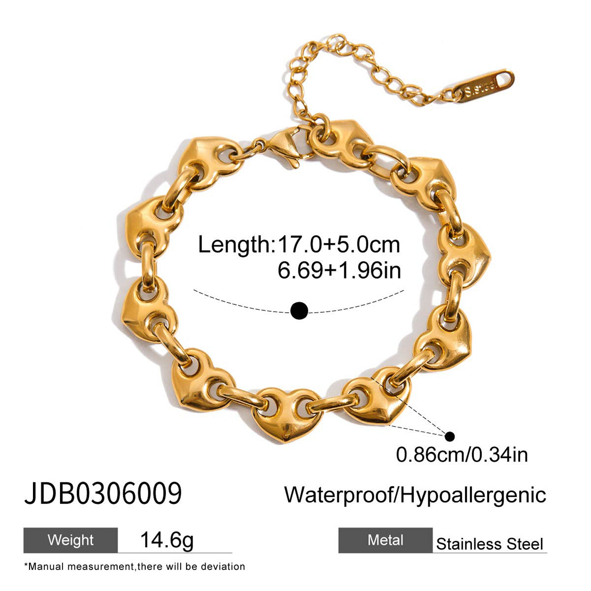 Damen Halskette mit modernem, wasserfestem Gliederdesign aus hypoallergenem Edelstahl Shop Nory