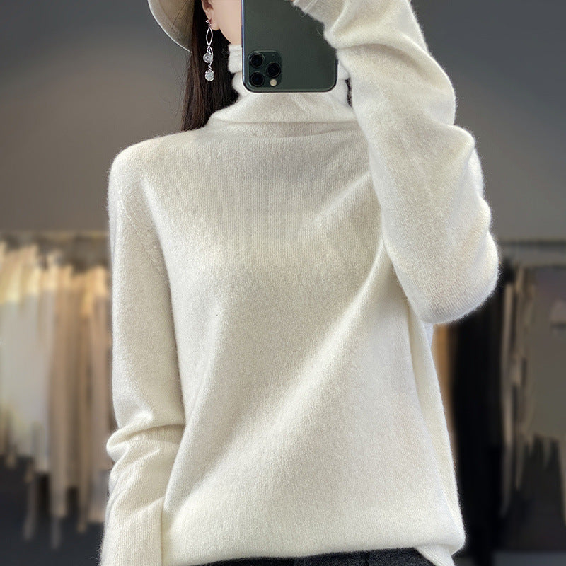 Damen Weicher Feinstrick-Rollkragenpullover mit kaschmirähnlicher Haptik und verlängerten Bündchen Shop Nory